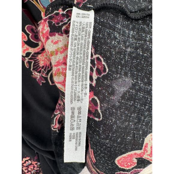Free People Intimately Floral Semi Sheer Mini Dress Womens Small Black Purple - Picture 8 of 11